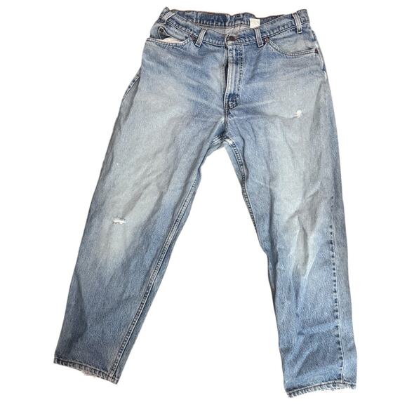 Vintage 90s Levis 560 Blue Jeans Men 34x30 Loose Tapered Orange Tab Made in USA - Picture 2 of 11